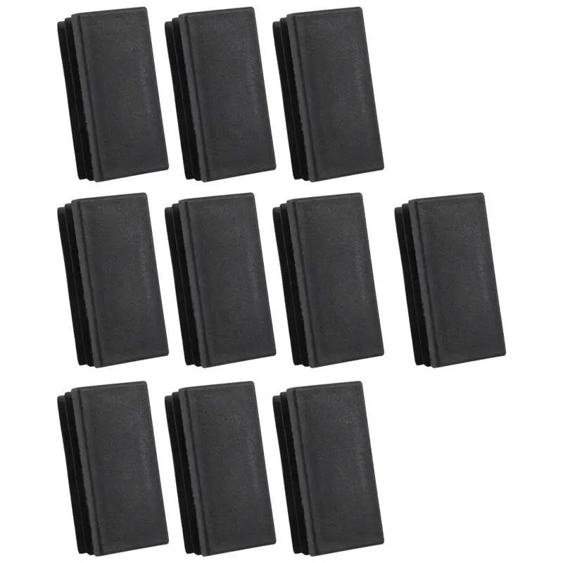 

Plastic Rectangle Tube Inserts End Blanking Cap 25X50mm 10 Pcs Black-AT30