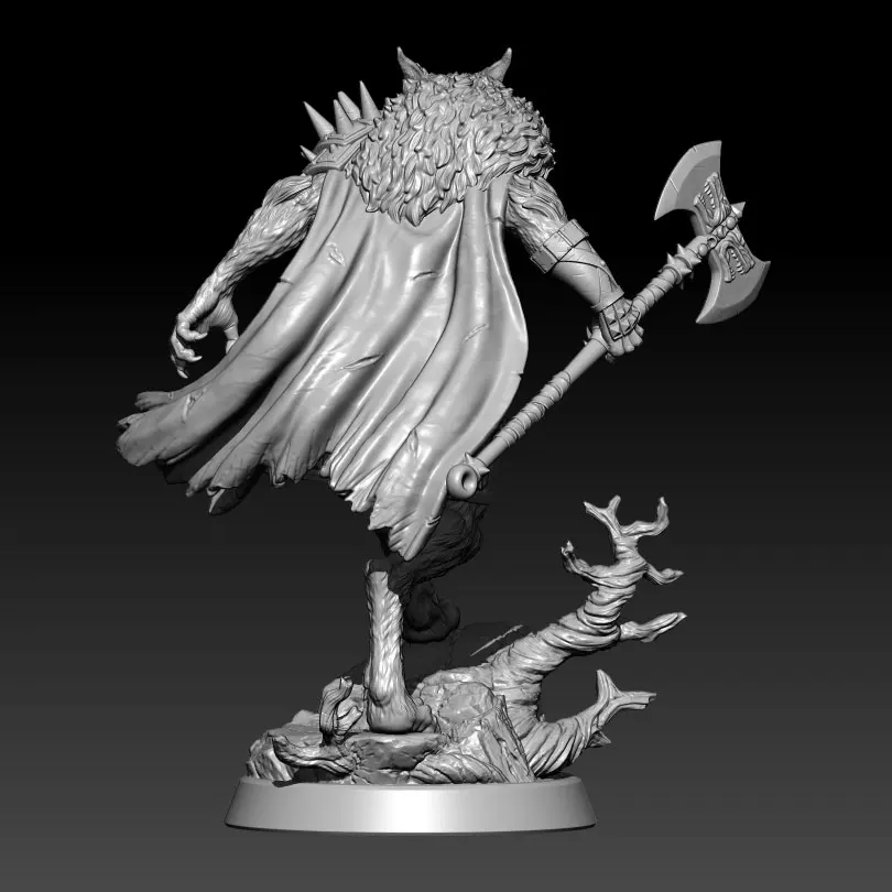 1/32 56mm1/24 75mm 1/18 100mm Resin Model The Werewolf Warrior Sculpture Figure Unpainted  No Color DW-106