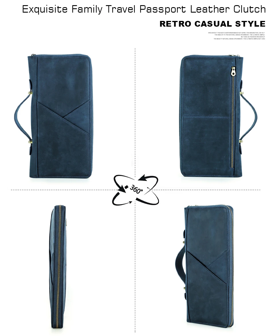 Reisepass-Etui, Familien-Reisepass-Halter, Dokumenten-Organizer, Kartenhalter, Clutch, RFID-Schutz, Diebstahlschutz, Verlustschutz – Detail 11