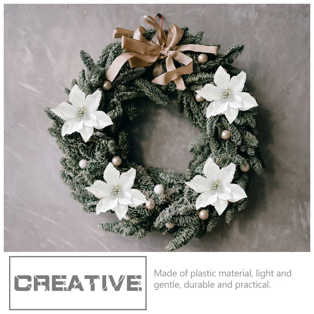 

15Pcs Simulated Christmas Flowers Xmas Tree Decorative Flowers Exquisite Festive Party Decor Flower Decor Simulated Flower