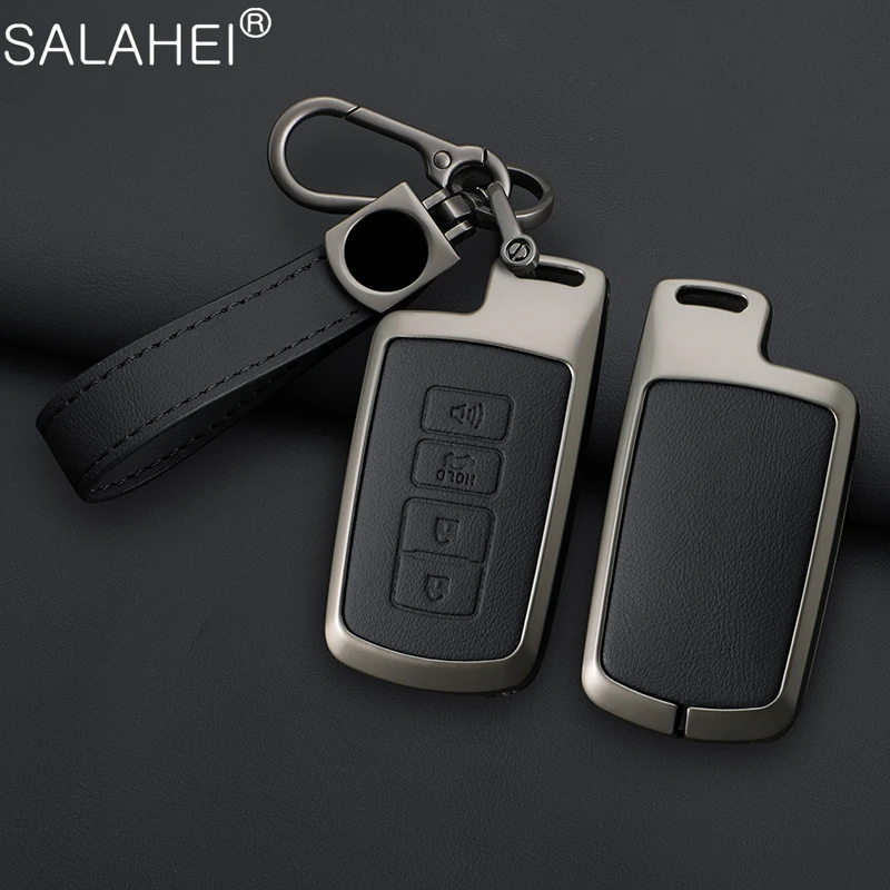 Leather Car Key Case Cover For Toyota Camry Corolla RAV4 Highlander Avalon 2015 2016 2017 2018 Protector Shell Auto Accessories