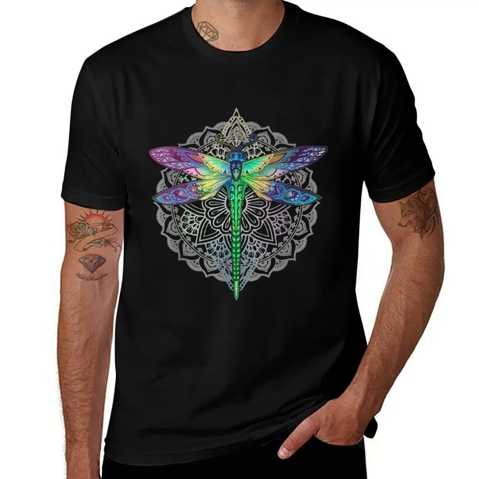 Magical colorful dragonfly T-Shirt Functional Casual Short Sleeve Tee T-Shirt