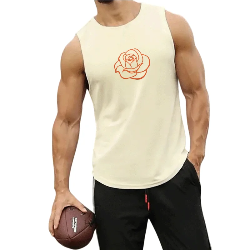 

Running Vest Men's Summer Gym Clothing Sports Leisure Shirt Elastic Breathable Slim Fitness Tank Tops men's suit
