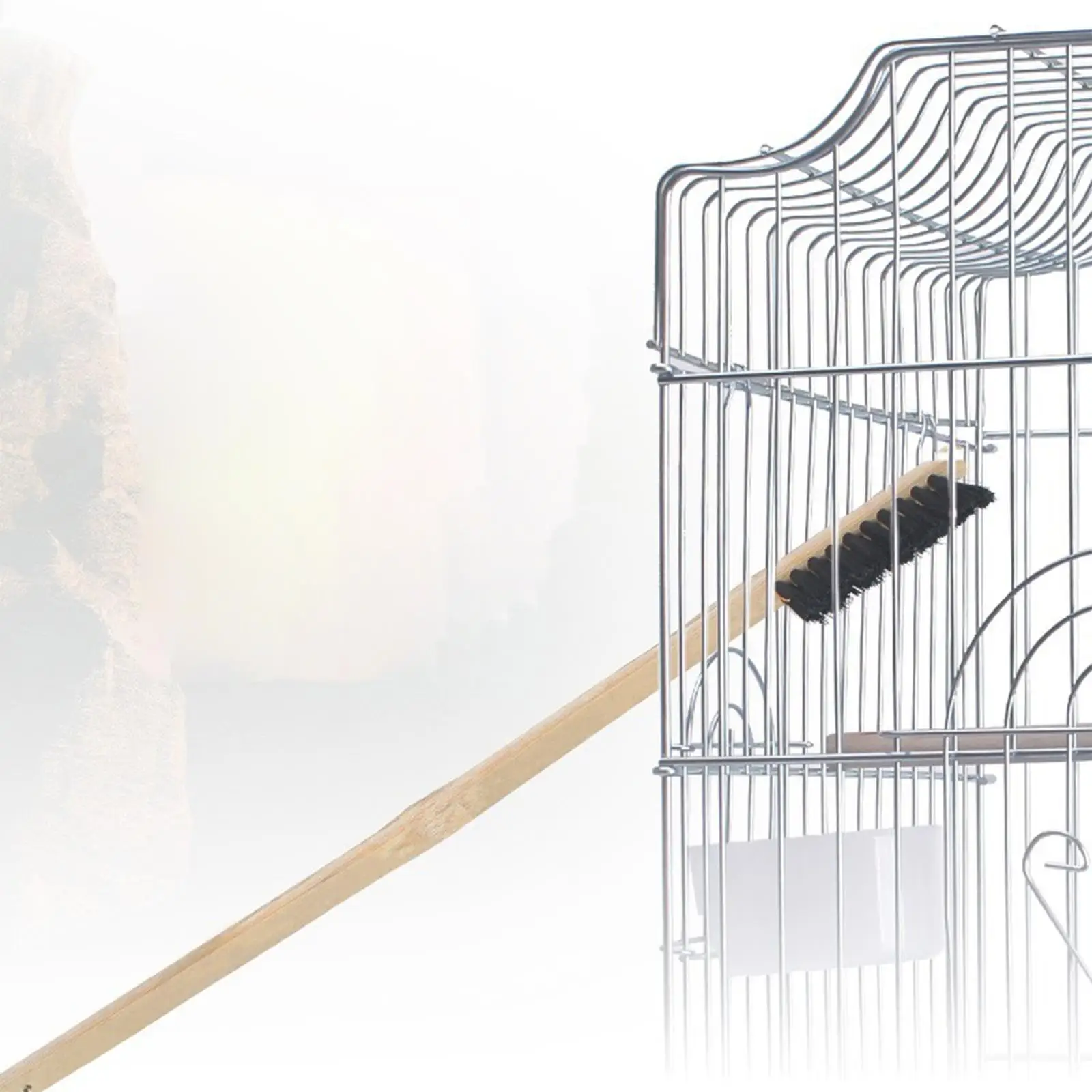Limpiador de jaulas para pájaros – Accesorio de bambú para aviarios - imagen 3