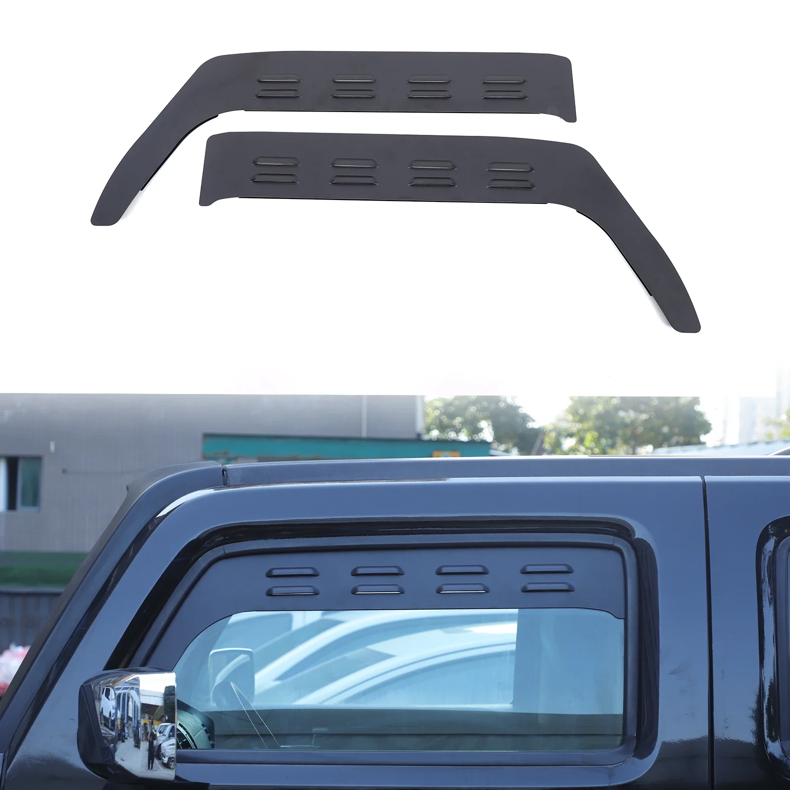 For Hummer H3 2005-2009 front row ventilation shutters, first row window ventilation accessories, aluminum alloy 2pcs