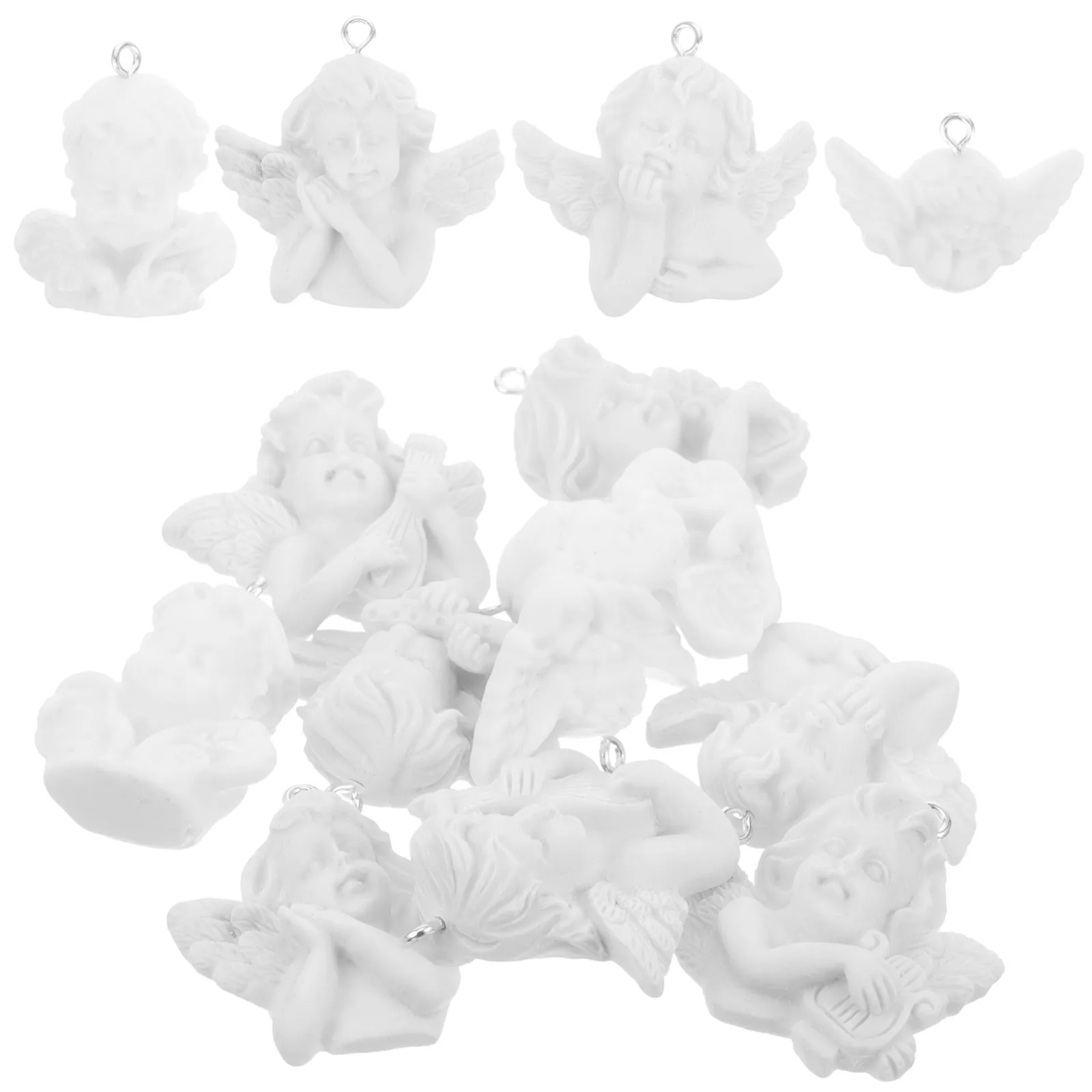 

10 Pcs Angel Shaped Charms Silver Color Earrings Pendant DIY Jewelry Making Accessories Flatback Necklace Bracelet