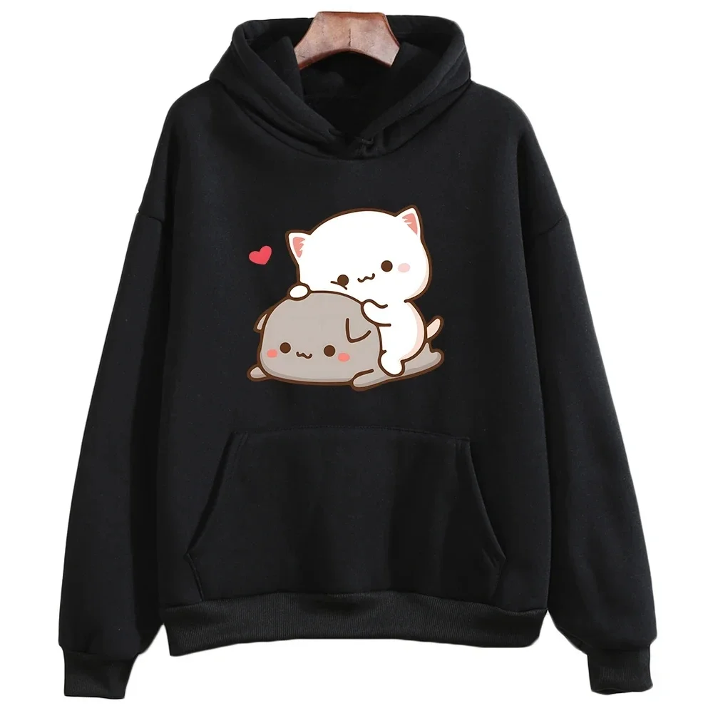 Mochi Peach and Goma lindo gato Sudadera con capucha 2025 Otoño/Invierno hombres mujeres moda Kawaii dibujos animados pulóver Sudadera con capucha de algodón