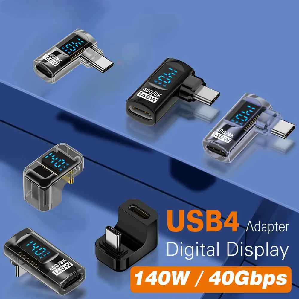 

140W USB C to C Adapter 40Gbps 8K@60Hz 90 Degree Converter Digital Display Type C Adapter Connector for iPhone 16 15 Xiaomi
