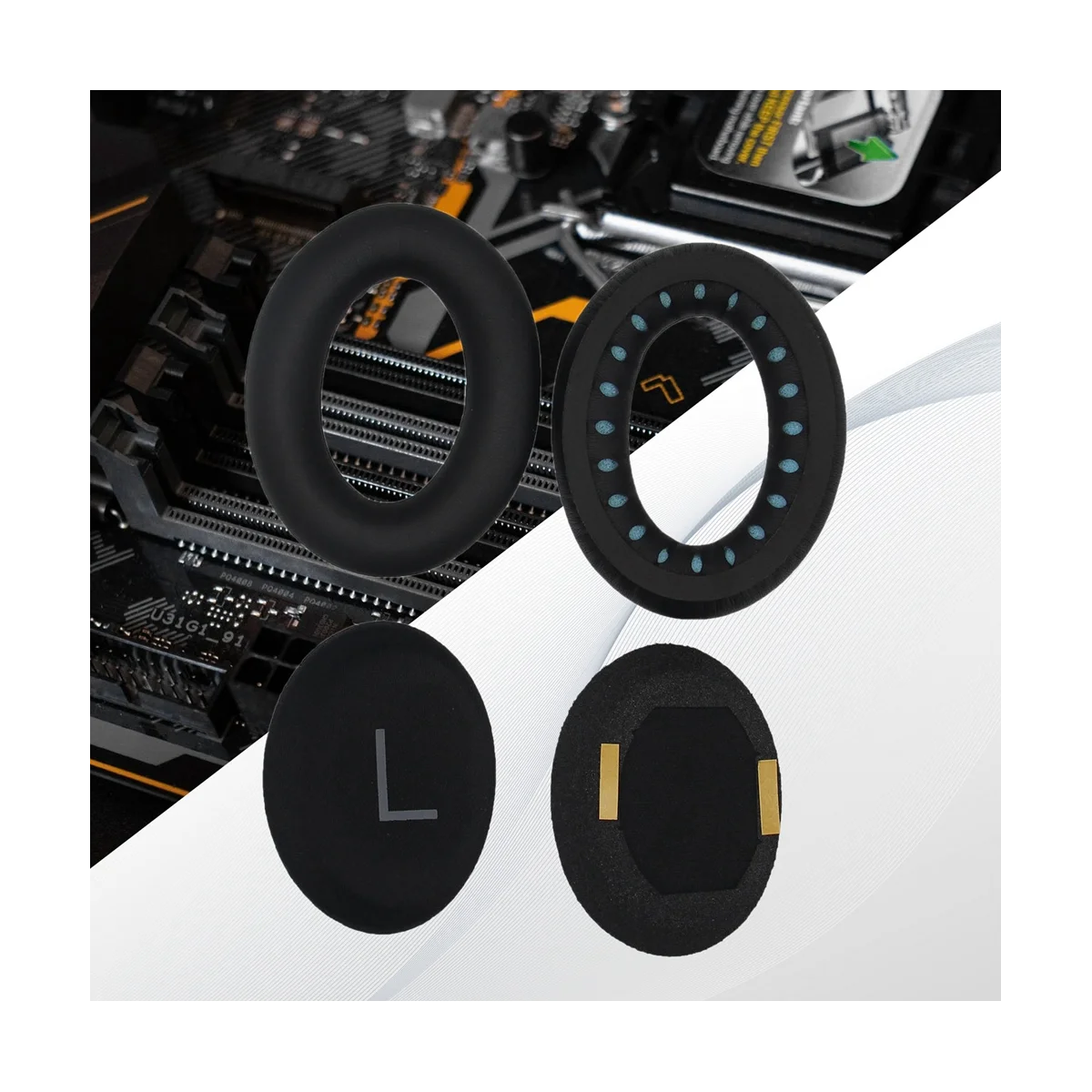 A57G-1 คู่หูฟังสําหรับ Bose QC 45 หูฟังเปลี่ยนหูฟัง Protector แขนหัวเข็มขัดแผ่นรองหูฟังสีดํา