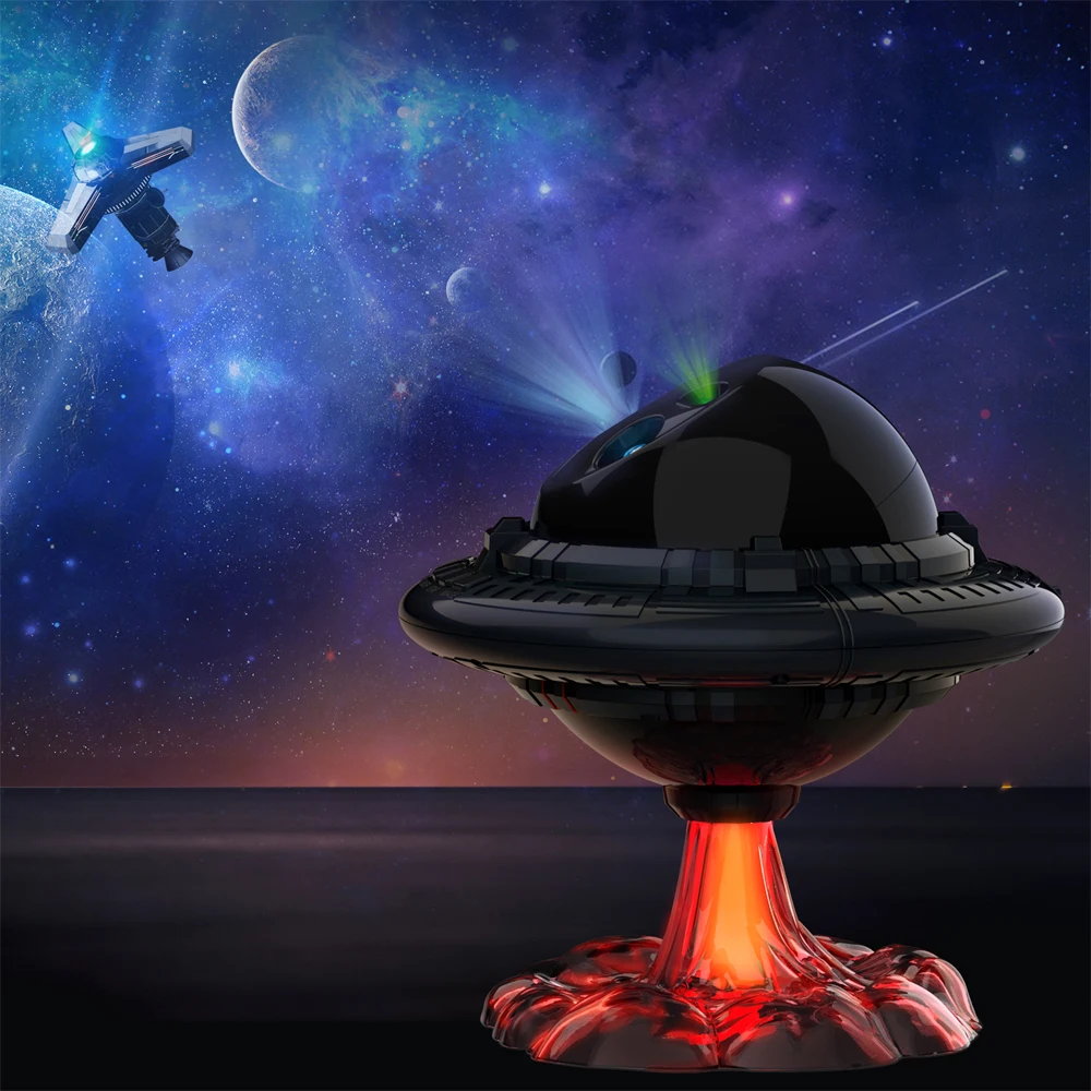 Star Projection Lamp UFO Galaxy Star Universe Aurora LED Night Light Atmosphere Lamps for Party Children\'s Room Decoration Gifts