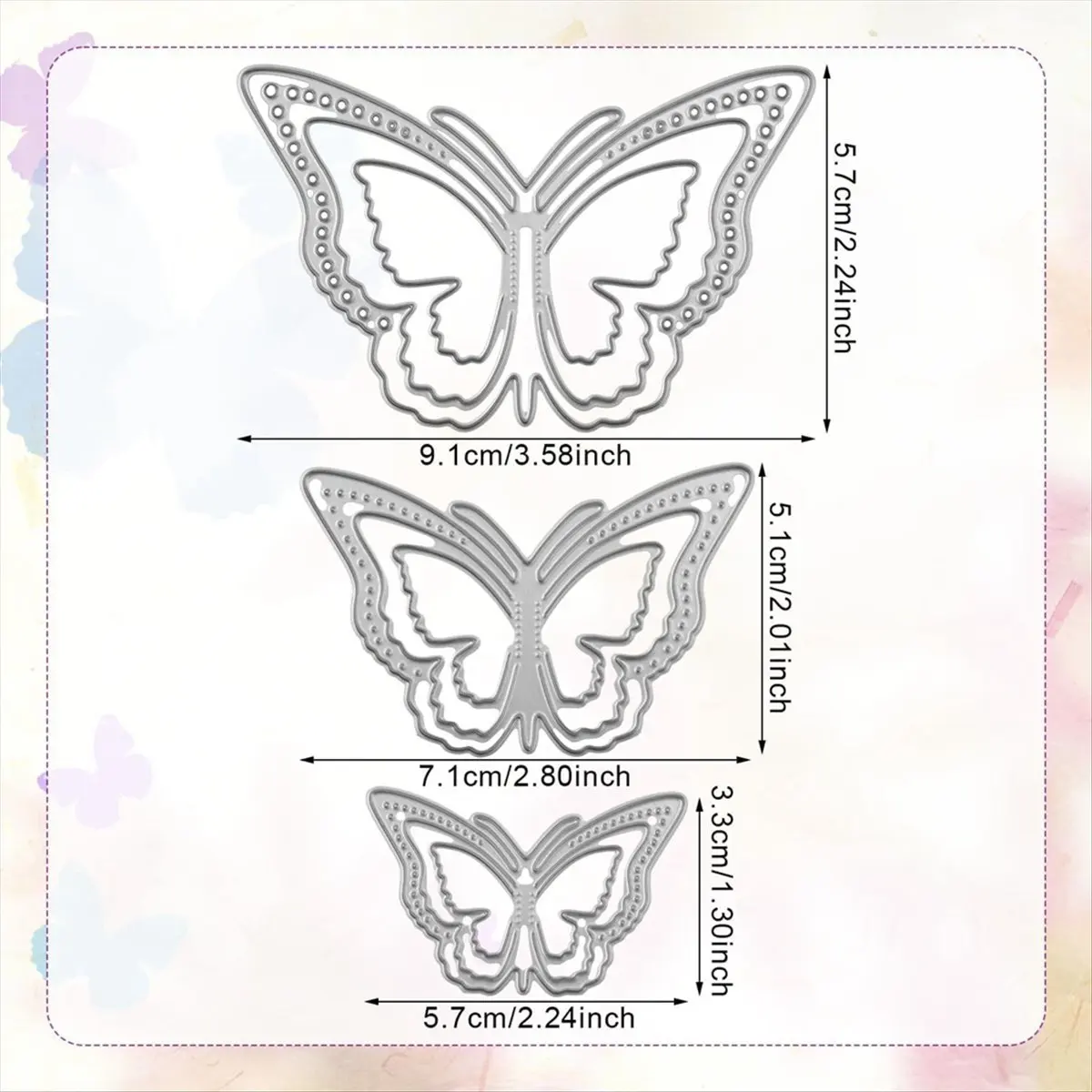BHBL 3Pcs 3D Butterfly Metal , Butterfly Die Cut for Card Making Butterfly Frame Cutting Dies