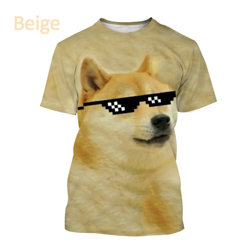 Astronaut Doge Dogecoin Graphic T Shirt for Men Clothing Fashion meme Cheems Fan T-shirt Casual 3D Shiba Inu Printing Tee Shirts