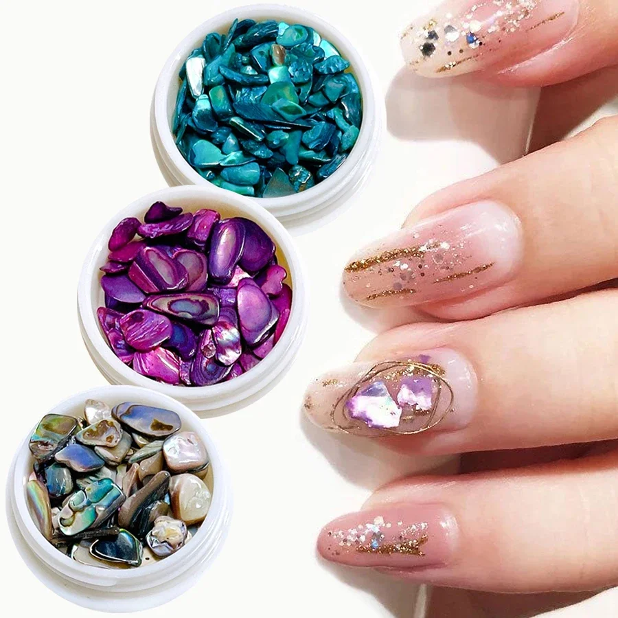 

Iridescent Natural Shell Stone Glitter Slices Nail Art Decoration DIY Creative Accessory Slice for Home Beauty Essentials
