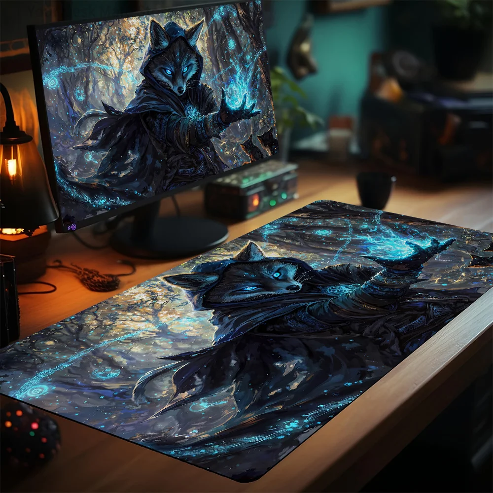 

Raccoon Wizard Design Gathering Gaming Mats mtg playmat Card gaming pad Non-Slip Stitched Edge tapete magic mtg Tabletop playmat