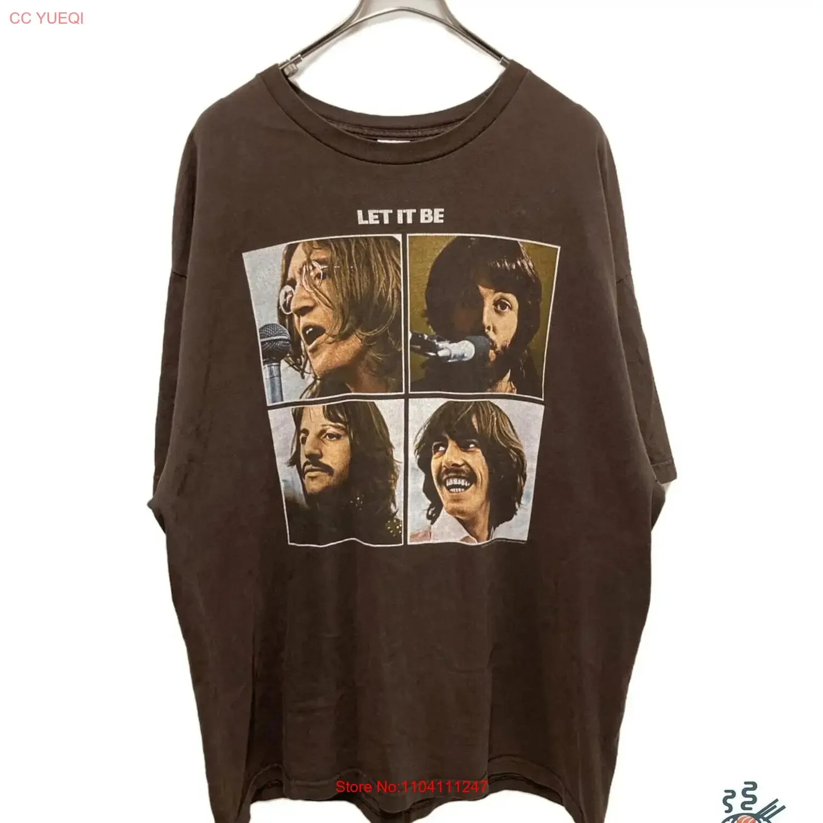 ALSTYLE APPAREL ACTIVEWEAR Band Print T Shirt Size 2XL Brown Men vintage Washed Top For Everyday Wear streetwear Breathable