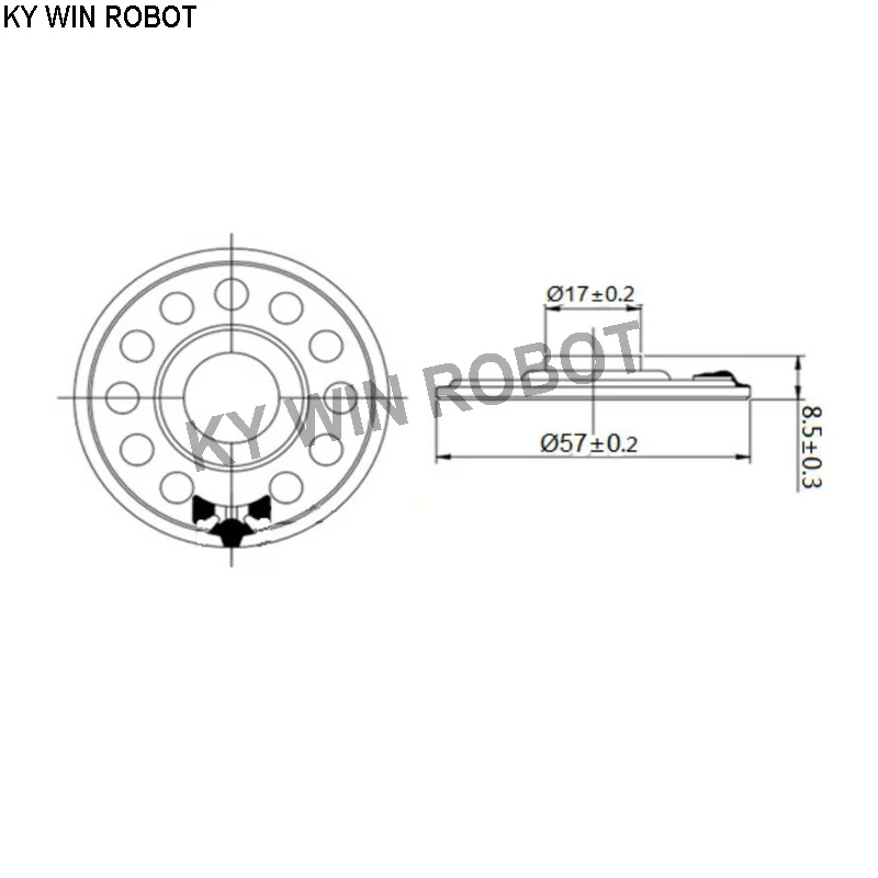 2pcs/lot New Ultra-thin speaker 8 ohms 1 watt 1W 8R speaker Diameter 57MM 5.7CM thickness 8.5MM