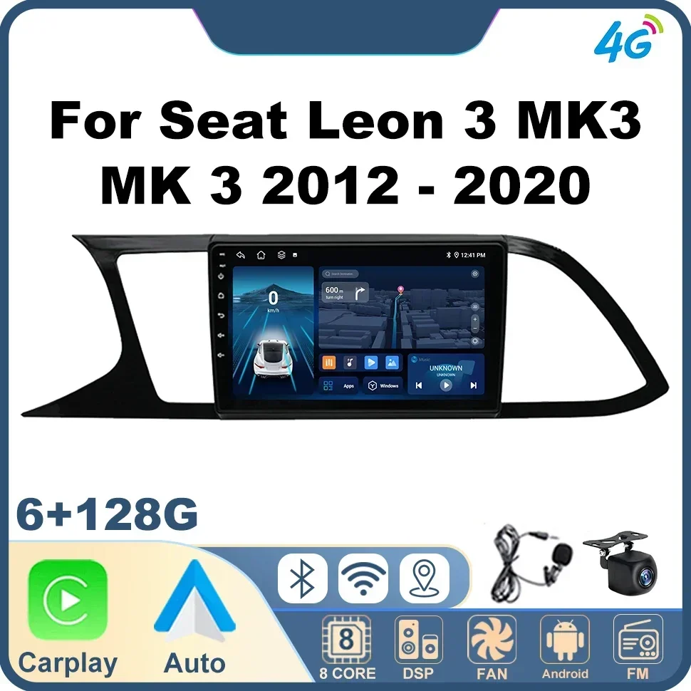 

Автомобильные интеллектуальные системы Автомобильный радиоприемник для Seat Leon 3 MK3 MK 3 2012-2020 Мультимедийный плеер 4G Navi GPS WIFI 4G Auto Smart Systems
