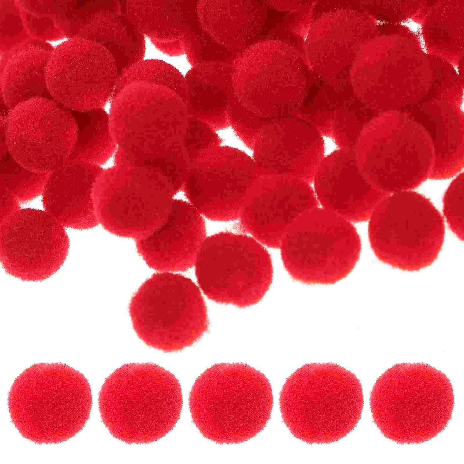 250 Stück dekorative Fuzzy-Kugeln, Mehrzweck-Pompom-Pompons, Haarballen, rote Kleidung, DIY-Hut, Plüsch-Kopfbedeckung, Zubehör