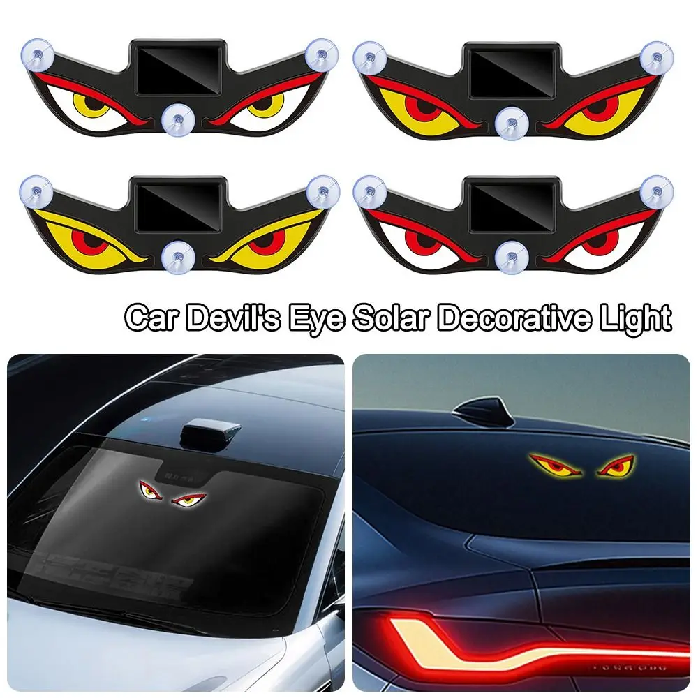 Wireless Solar Powered Car Neon Light Suction Cup Vibration Lights on Smart LED Lights Dynamic Display Cool EYE Ambient Lights