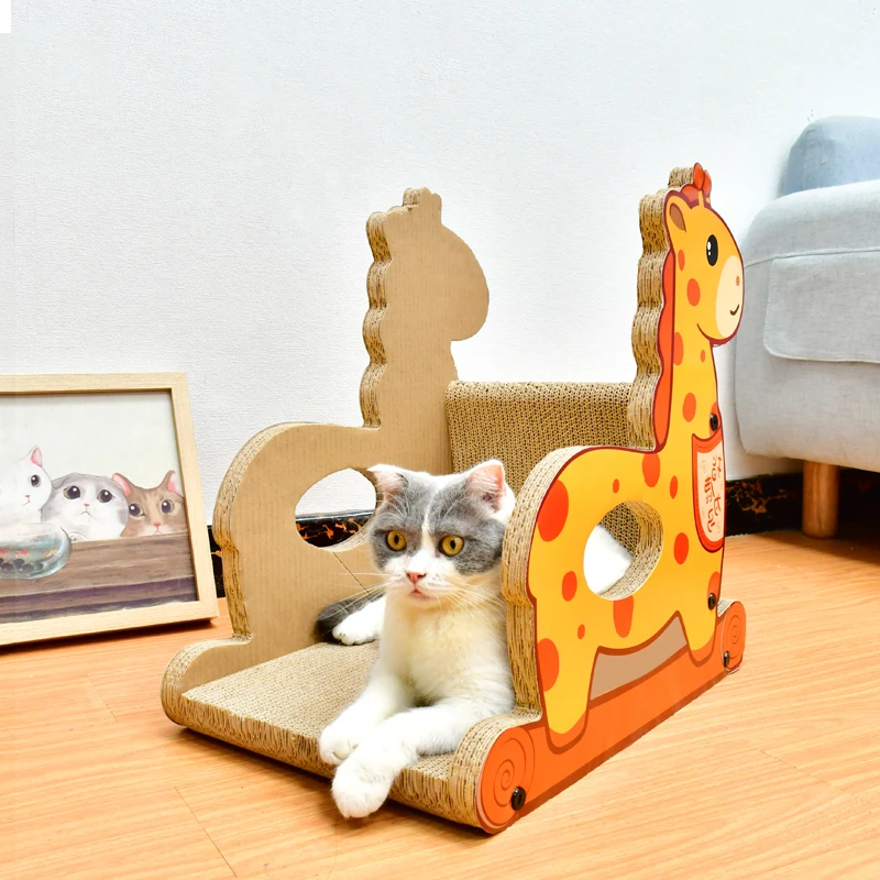 Pet Toys Giraffe Shaped Cat Scratching Board Playground Cat Toys Please Be Picky Cat Scratching Board Protective Furniture