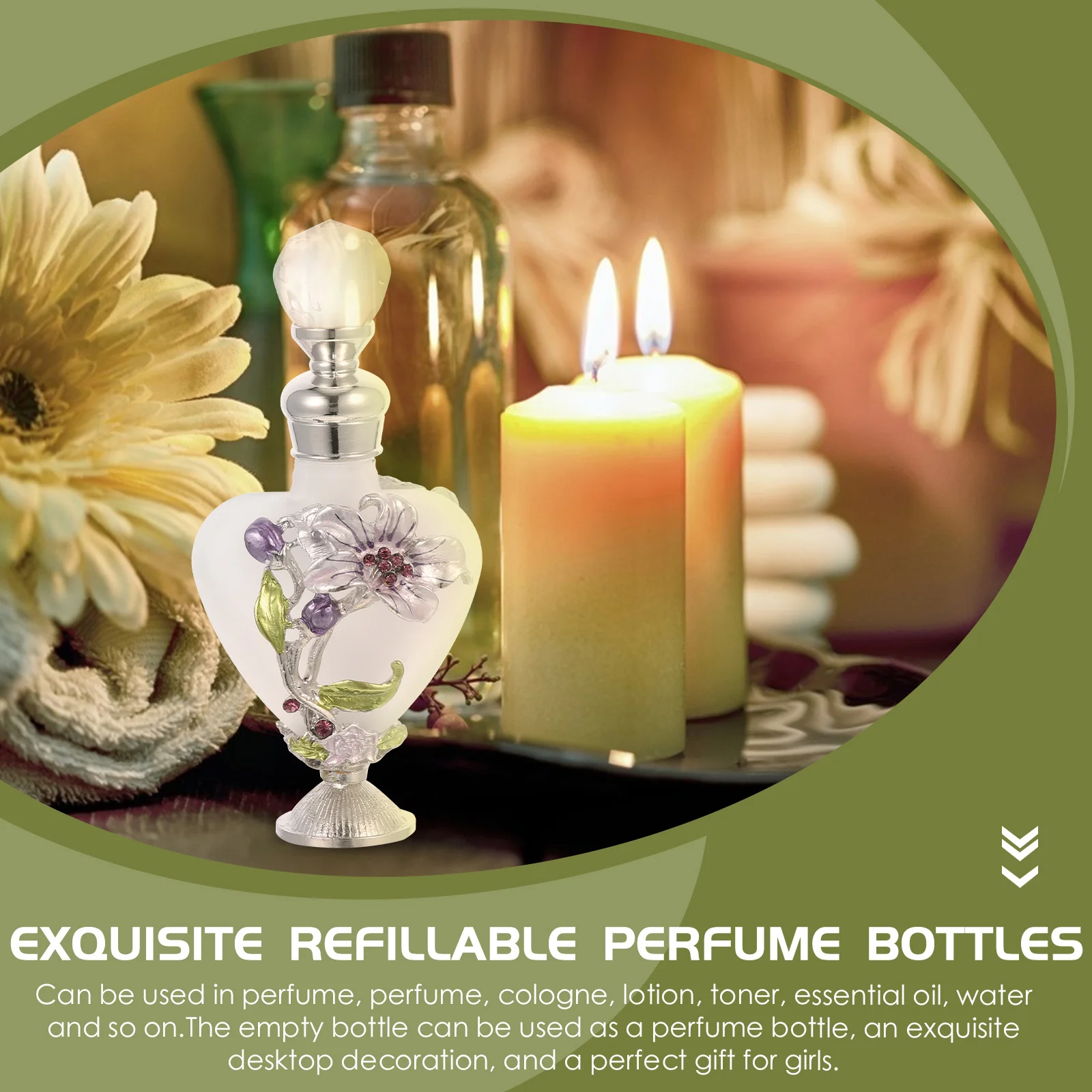 シックで繊細なエッセンシャルオイルボトル香水ガラス装飾多目的デスクトップデコレーションポータブル香水ボトルデコレーション
