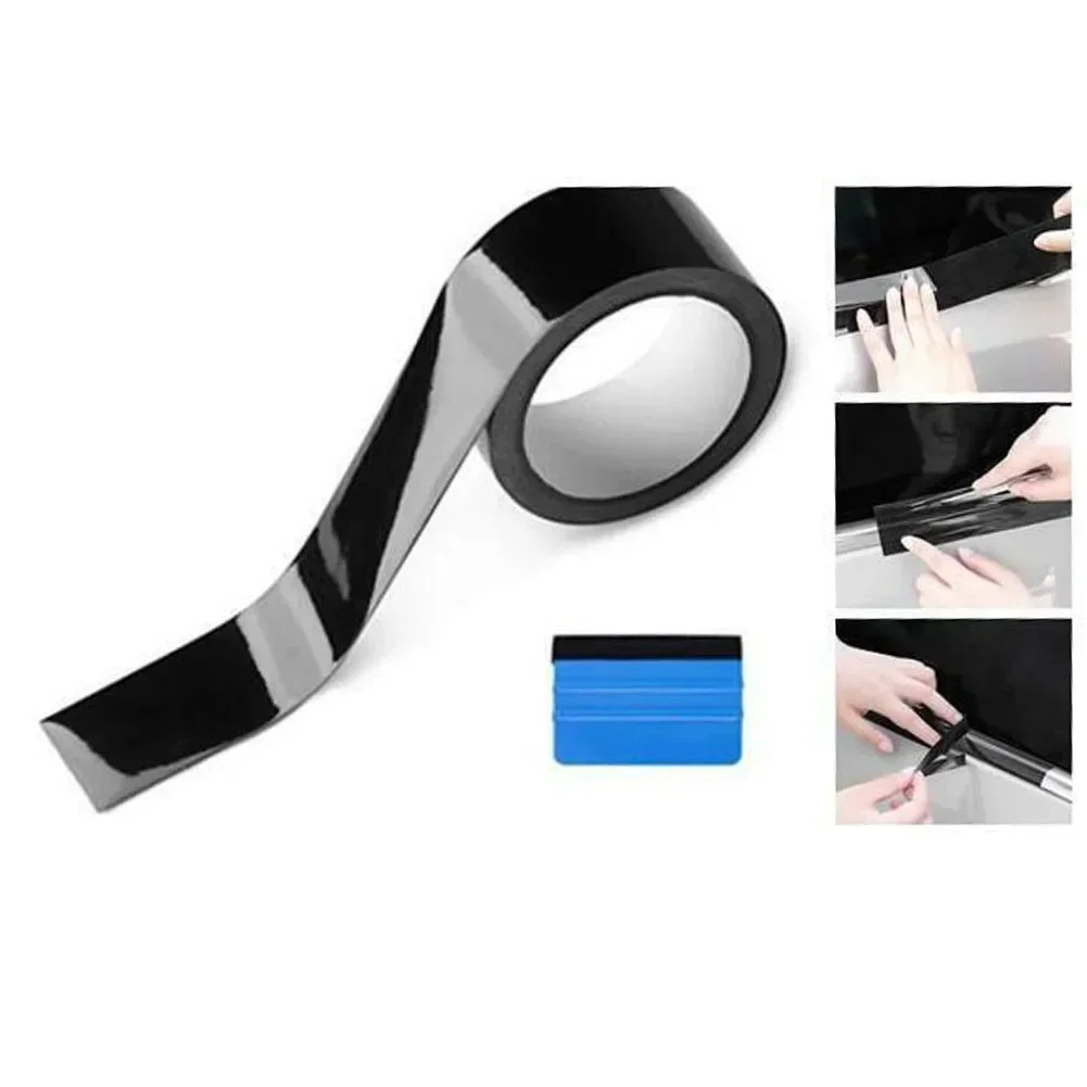 

Car Film High Gloss Vinyl Wrap Kit For Black Out Chrome Delete For Window Trim Auto Film Anti Scratch Tape Waterproof Stickers