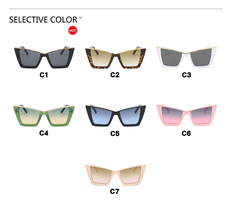Vintage Oversized Cat-Eye-Sonnenbrille für Damen, Luxusmarken-Designerbrille, Sommer-Reise-Fotografie-Sonnenbrille, Herren, UV400 – Detail 4