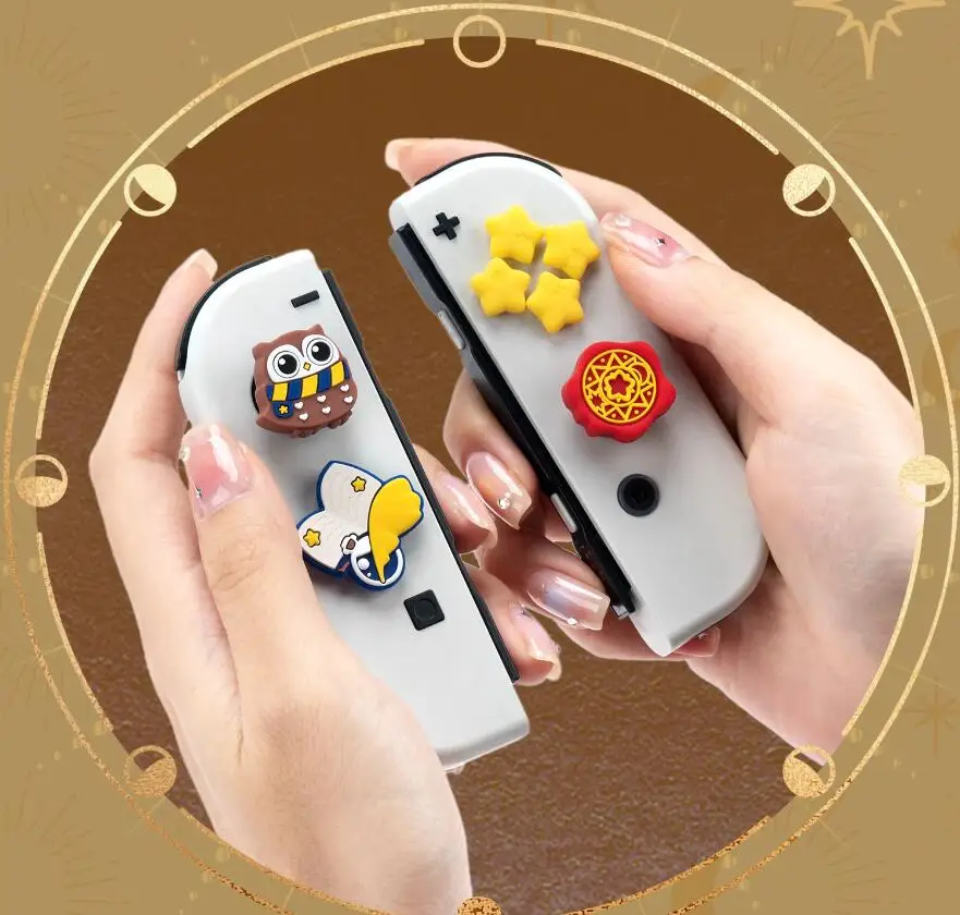 Волшебный школьный силиконовый мягкий D-pad с перекрестной кнопкой, наклейка на клавишу ABXY, внешний стикер для переключателя Oled NS Joy-con, Стик для большого пальца, крышка для захвата