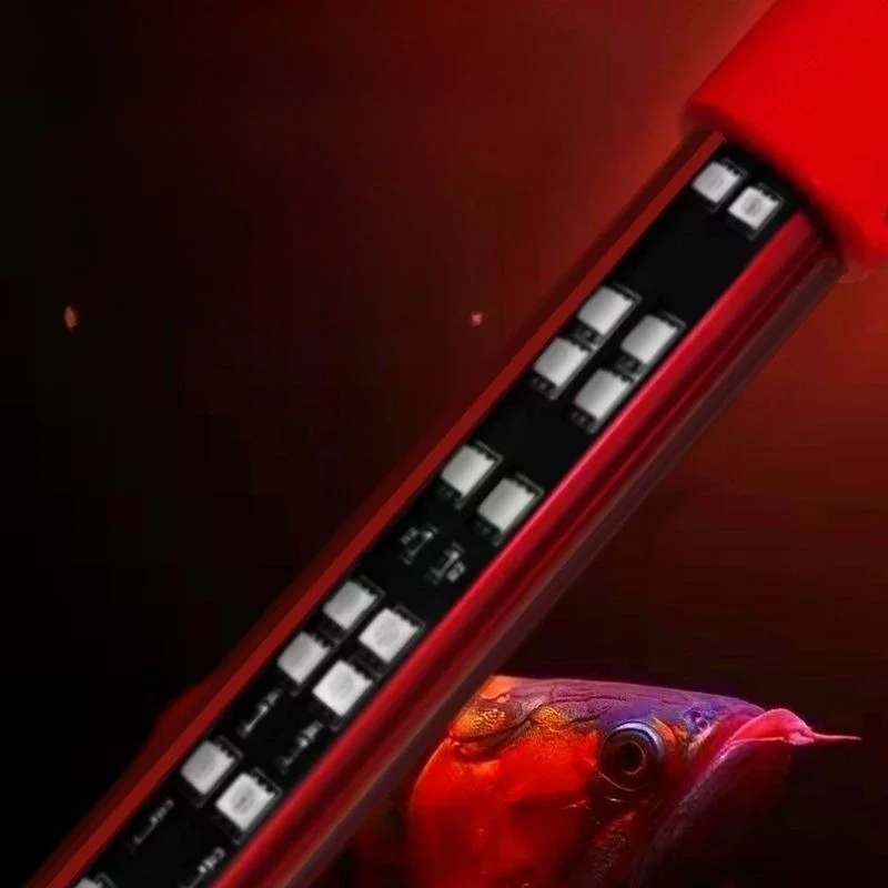 Three primary colors enhanced red dragon fish light, parrot koi diving waterproof LED fish tank light