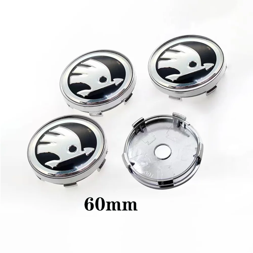 4Pcs/Lot 56mm 60mm 65mm Car Wheel Center Cap Logo Hub Cover Badge Emblem For Skoda 1J0601171 3B7601171 Styling Accessories