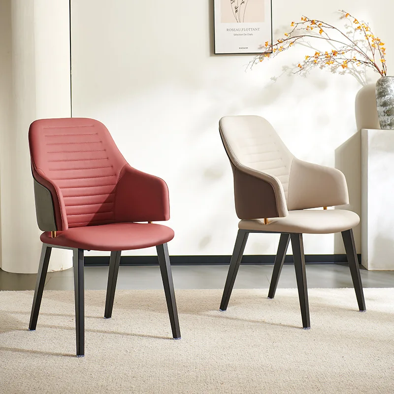 

Современный простой ресторанный отель, стул со спинкой из цельного дерева, бытовой кожаный обеденный стул, итальянский минималистичный дизайнерский стул с высокой спинкой