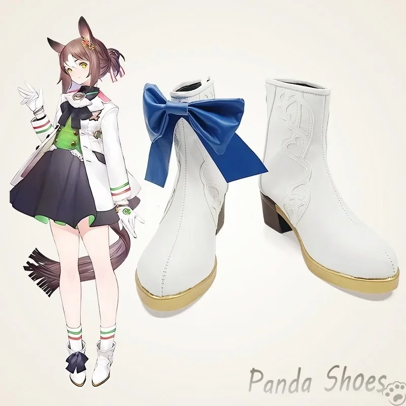 

Umamusume Pretty Derby Fine Motion Cosplay Shoes Anime Game White Cos Boots Cosplay Costume Prop Shoes for Con Halloween Party