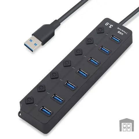 고속 4/7포트 USB 허브 2.0 3.0 어댑터 확장기 멀티 USB 분배기 다중 확장기 (노트북용 LED 램프 온/오프 스위치 포함)