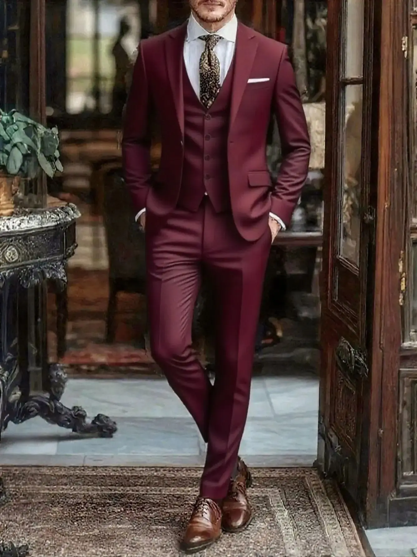 

Деловой костюм-тройка для мужчин: идеально подходит для свадебных репетиций, корпоративных конференций и торжественных ужинов.