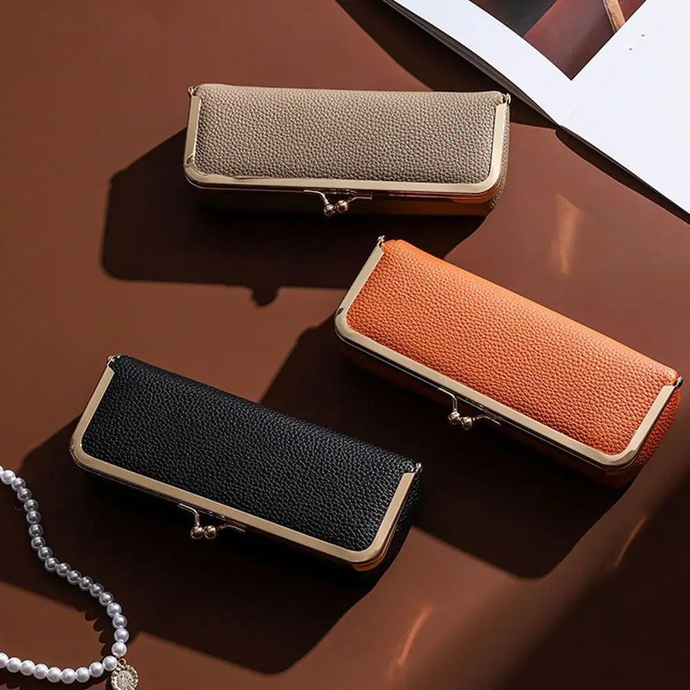 

Повседневные однотонные маленькие кошельки с застежкой Kiss Lock из искусственной кожи, сумка для хранения, мини-кошелек ручной работы для мелочи и украшений