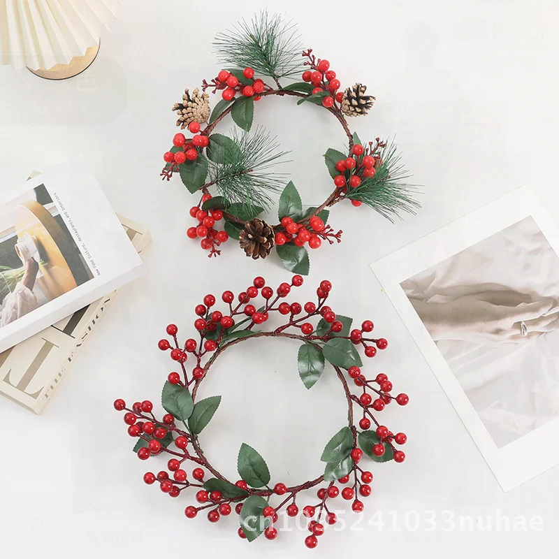 

Artificial Red Fruit Garland Christmas Pine Grass Decoration Pastoral Style Semi-Manual Mechanical Craftsmanship Holiday Decor