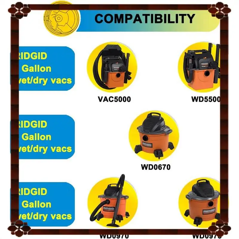 24-Hour Delivery 12PCS Dust Bags VF3503 For Ridgid 6- 9Gallon Wet Dry Vac High-Efficiency Dust Bags Garbage Vacuum Filter Bag Su