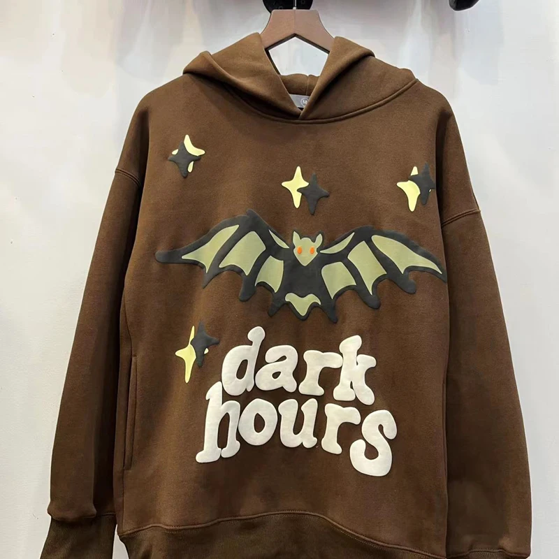 

Real Life Photo High Quality Broken Planet Hoodies Men Women American Fashion Bat Foam Printed Fleece Sweatshirts Pullovers