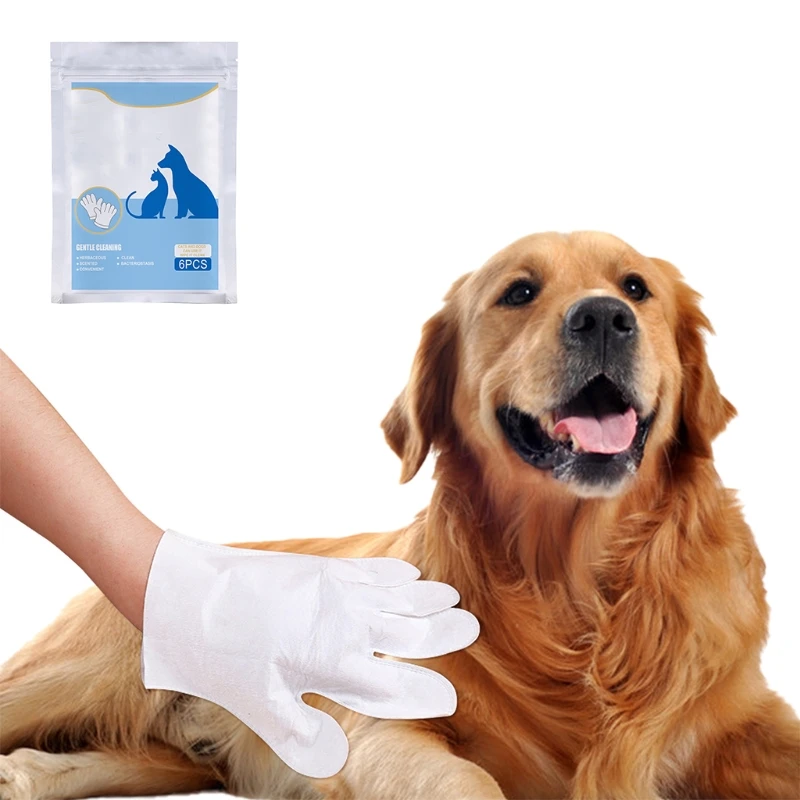 Pet Wipes Non-Woven Fabric Gloves No Wash for Dogs and Cats Cleaning Grooming