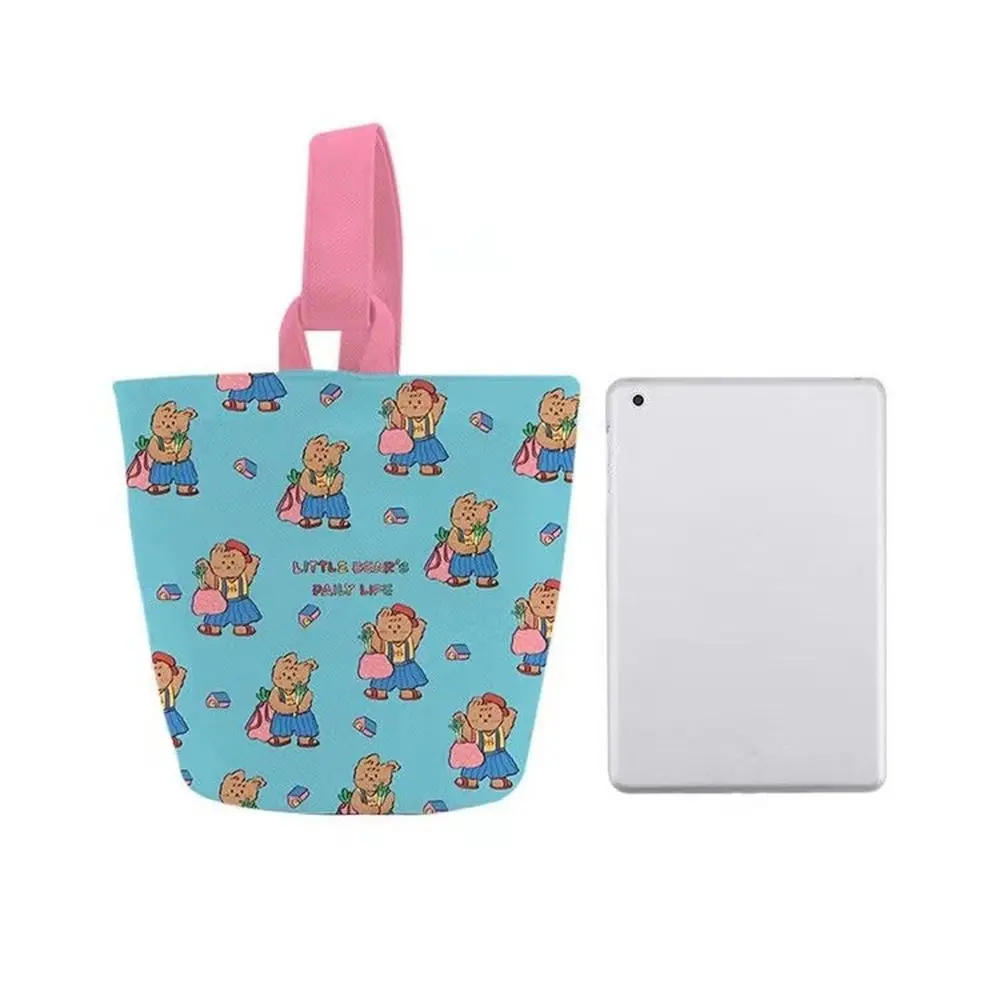 Große Kapazität Retro Bär Eimer Tasche lässig Hündchen Leinwand Handtasche Lunch Bag koreanischen Stil Mumien tasche im Freien