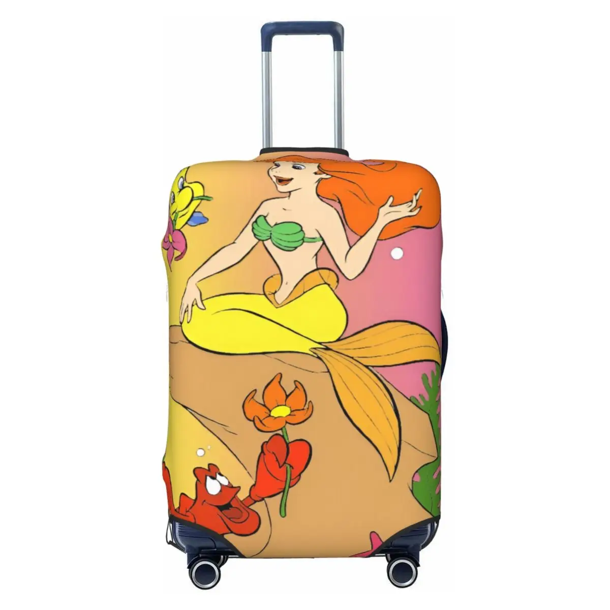 

Эластичный защитный чехол для чемодана с изображением маленькой Русалочки, принцессы Ариэль, подходит для чемоданов 18-32 дюймов