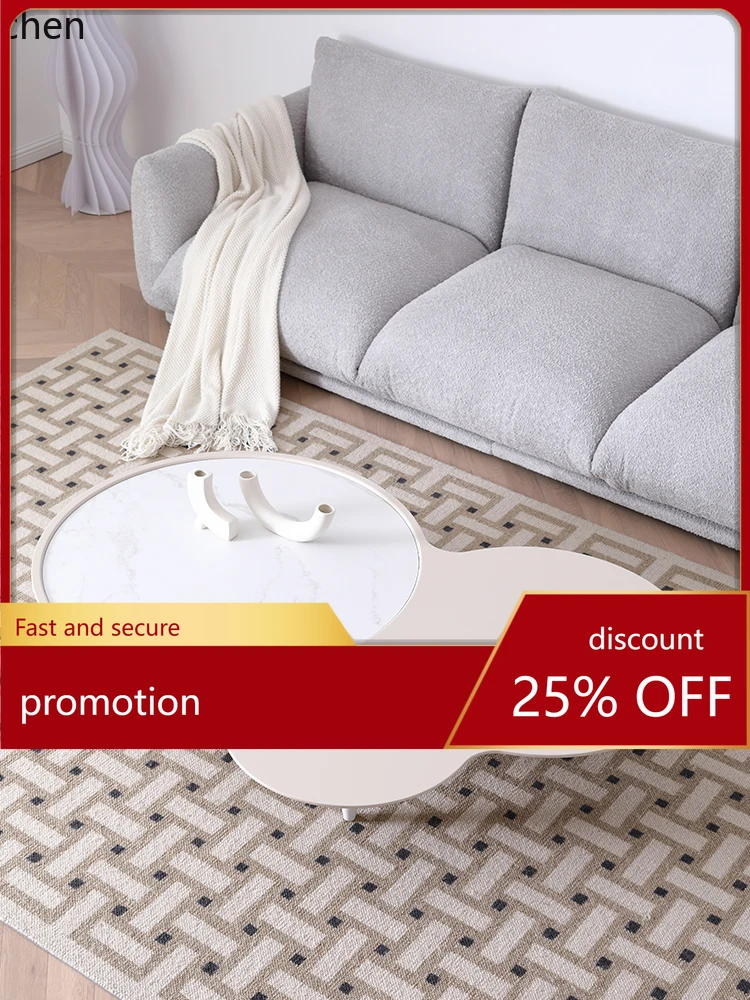 

YFY Cream Fengyunduo Tea Table Living Room Home Shaped Stone Plate Tea Table