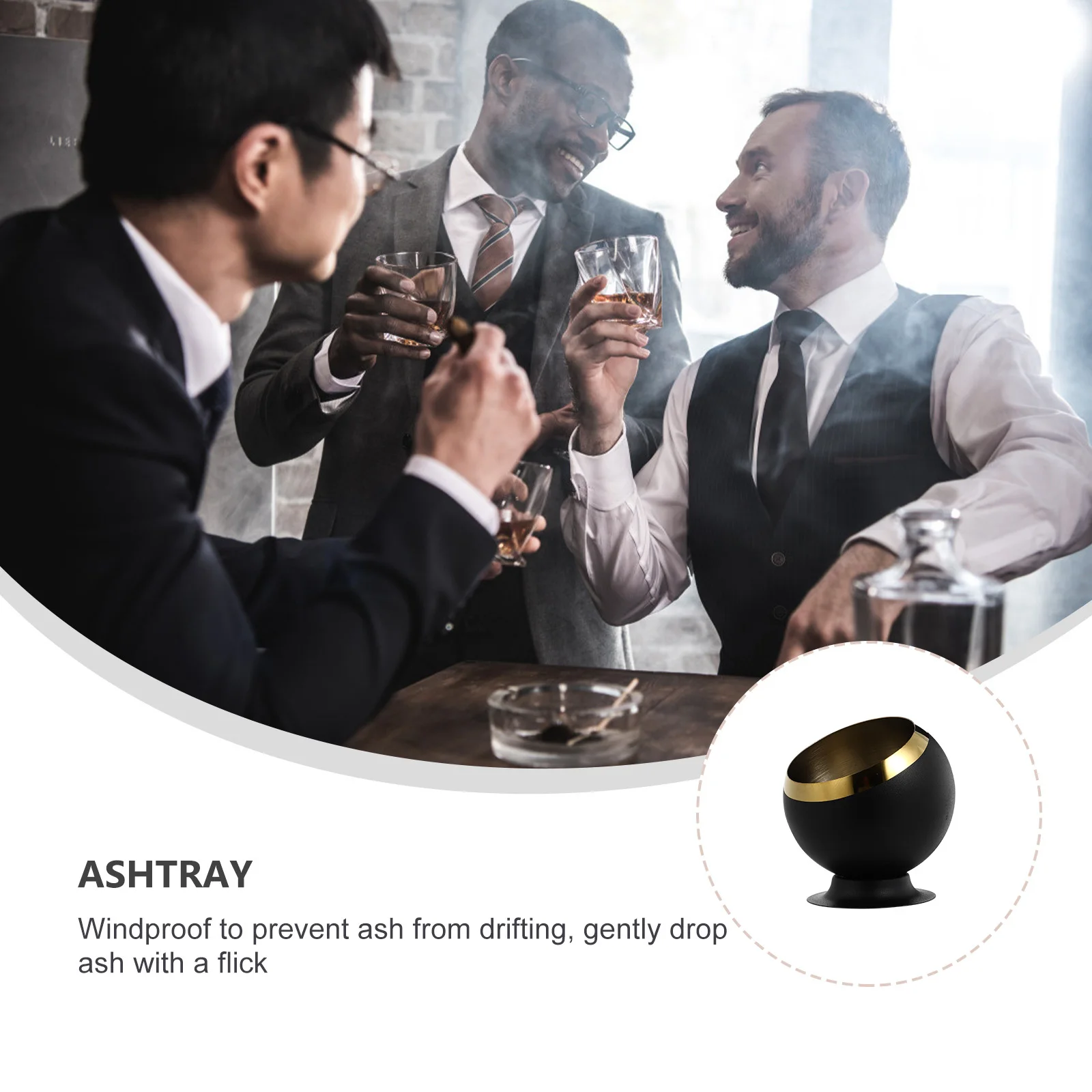 

Multifunction Stainless Steel Ashtray Office Practical Cigarette Butt Container