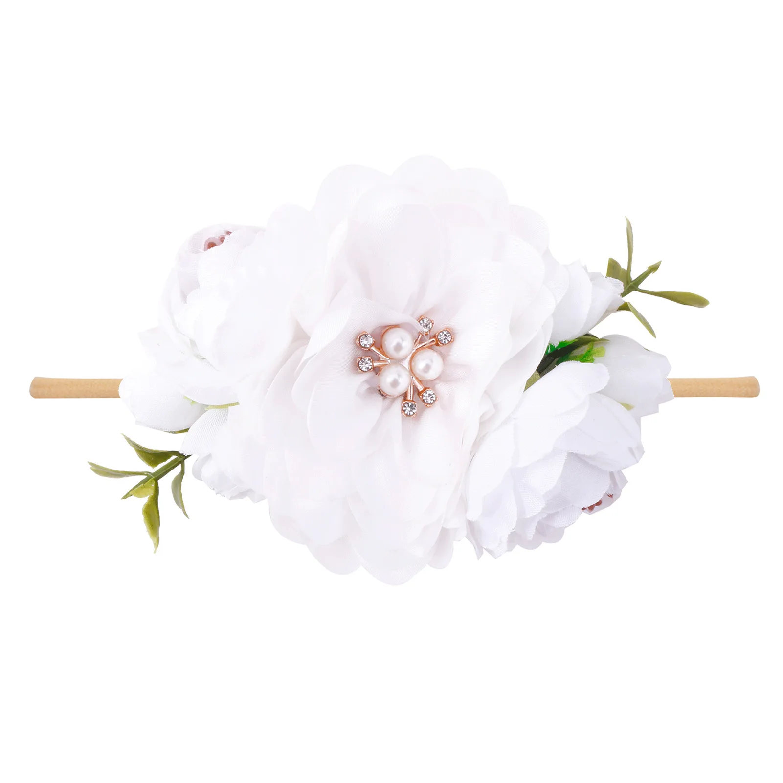 Baby Princess Flower Headband Girl\'s Floral Head Band Girl Flower Fontanelle Hair Dressing Headbands with big flower for party