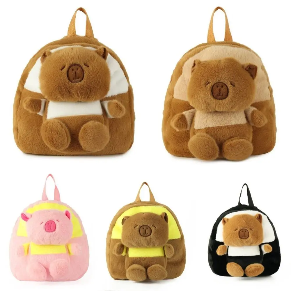 Capybara-Plüschrucksack mit großer Kapazität, große Kapazität, gefüllte Capybara-Umhängetasche, niedliche Tier-Cartoon-Capybara-Plüschtasche, Unisex