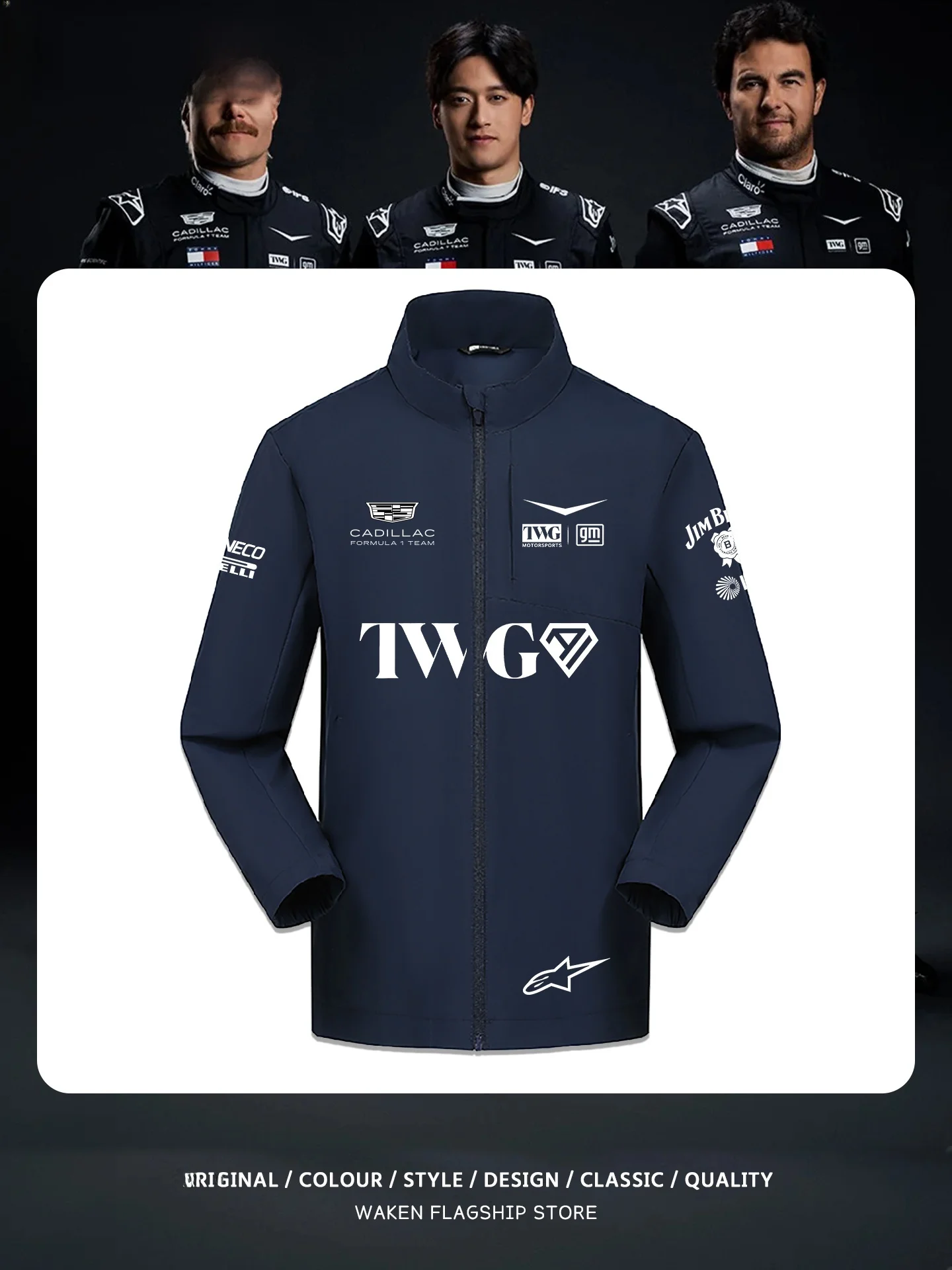 2026-season-f1-team-zhou-guanyu-perez-stand-collar-jacket-coat-youth-trendy-standard-fit-anti-wind-polyester-fiber