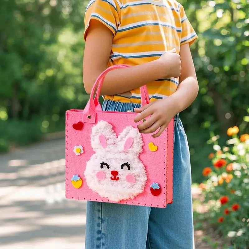 Borsa per animali in tessuto non tessuto Accessori per borse fatte a mano carini Set da cucito per bambini portatili Divertenti forniture per la decorazione domestica
