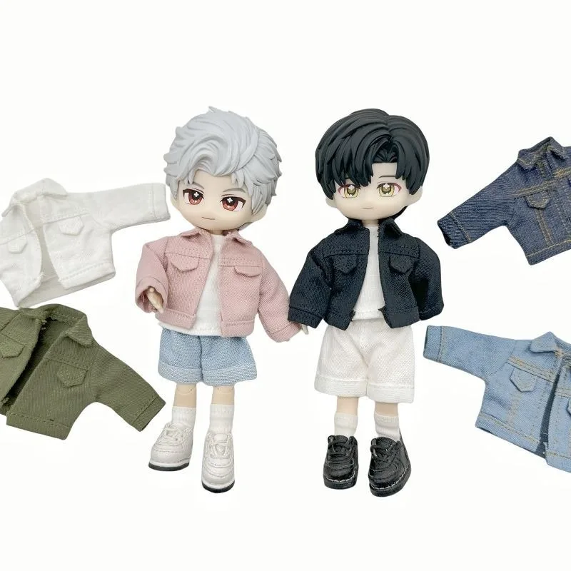 

Джинсовая куртка OB11 YMY, одежда для кукол, топ 1/12, однотонное тело, можно носить, от Asy 2, маленькое шумное повседневное пальто