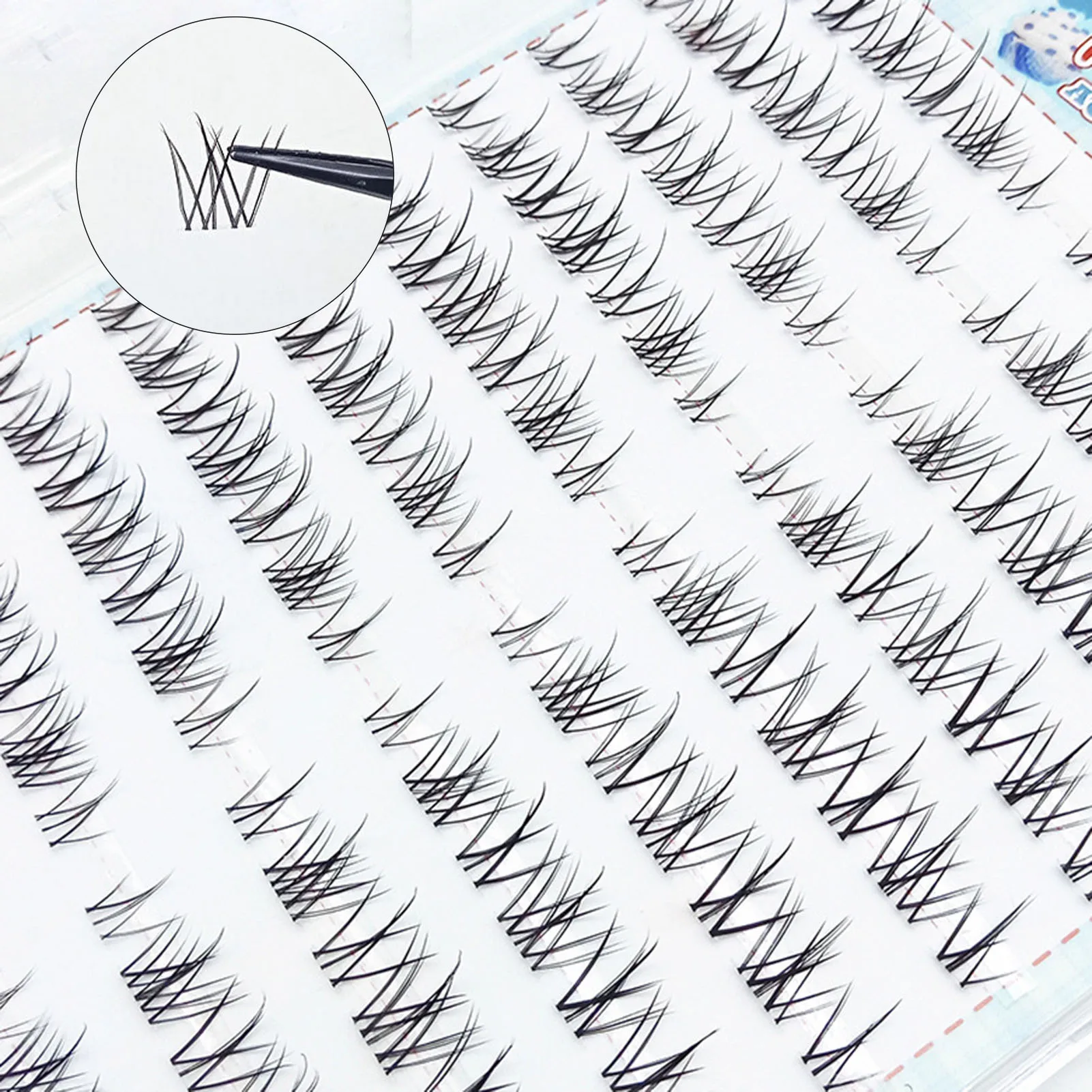 10 แถว Self Adhesive Eyelashes Cluster Lashes ไม่มีกาวขนตานุ่ม Idol Lash กลุ่ม Reusable Self Adhesive Lashes