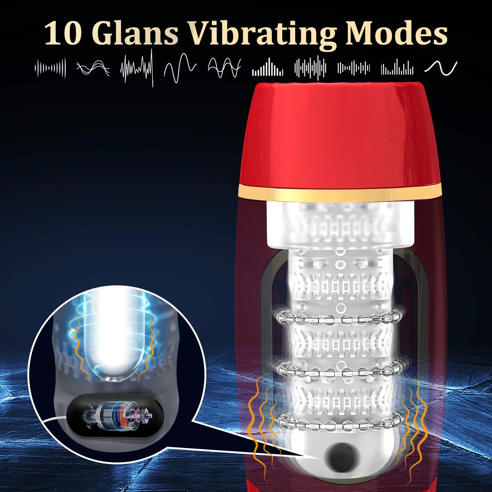 جهاز استمناء ذكر مص تلقائي للبظر والحشفة، لعبة استمناء مهبل الجيب مع 10 أوضاع تهتز وتحميص #5
